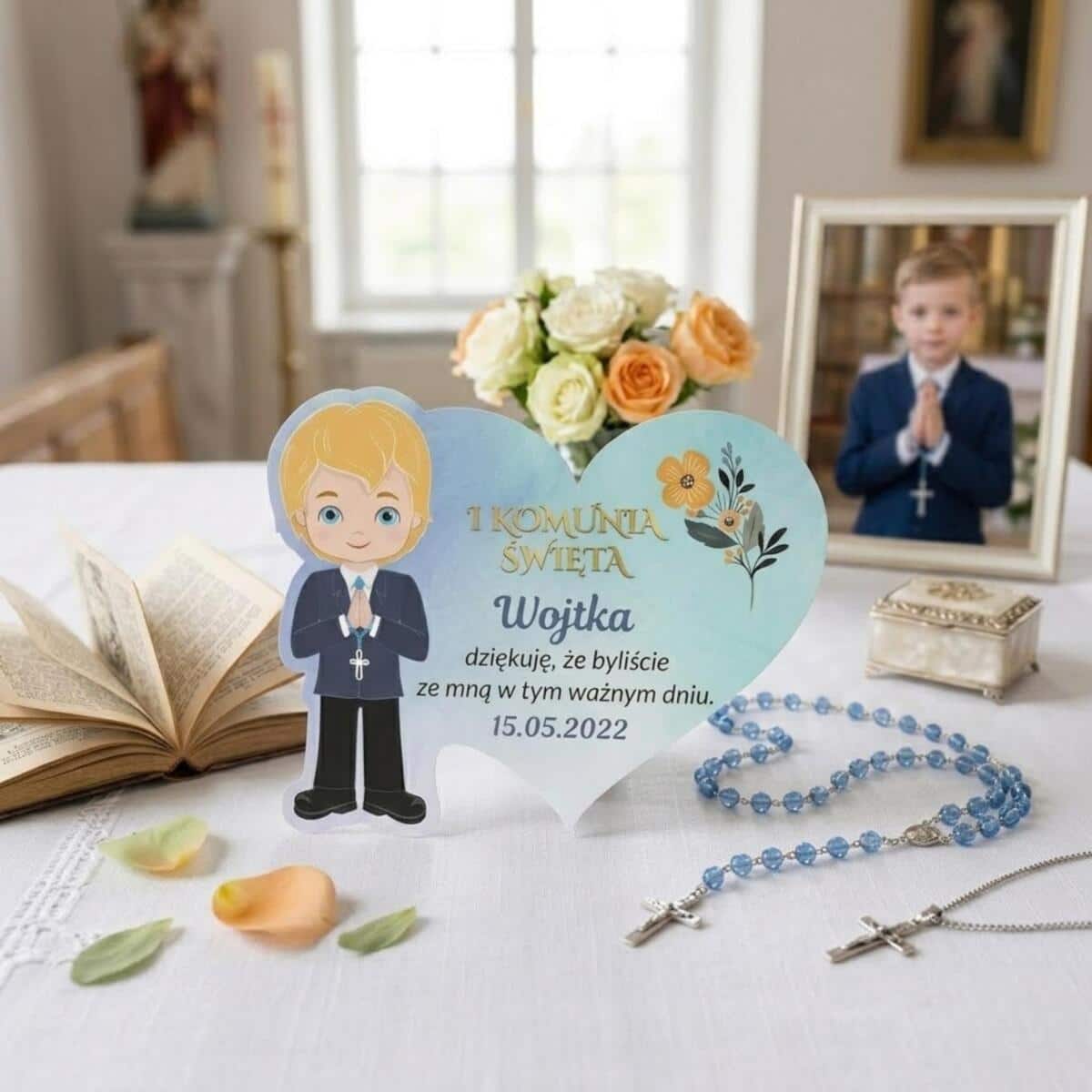Magnes na lodówkę serduszko podziękowanie dla gości Komunia Święta 66633 - zdjęcie 3