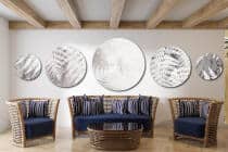 Botaniczny Zestaw Obrazów Koła - Białe Paprocie | Styl Skandynawski i Minimalizm | Nowoczesna ozdoba na ścianę 42206 - miniaturka 8