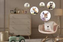 Leśne Zwierzęta - Obrazy Okrągłe | Sarenka, Lis, Szop, Wilczek | Dekoracja do pokoju dziecka 42196 - miniaturka 3