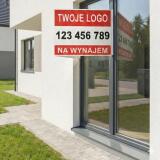 Baner 3D na okno- NA WYNAJEM | Reklama dla agentów i biur nieruchomości + Logo i Numer telefonu - miniaturka 4
