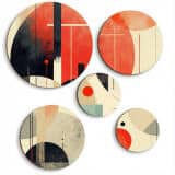 Zestaw obrazów na ścianę - Czerwień i Czerń | Abstrakcja geometryczna Loft | Nowoczesna galeria ścienna 42199 - miniaturka 1