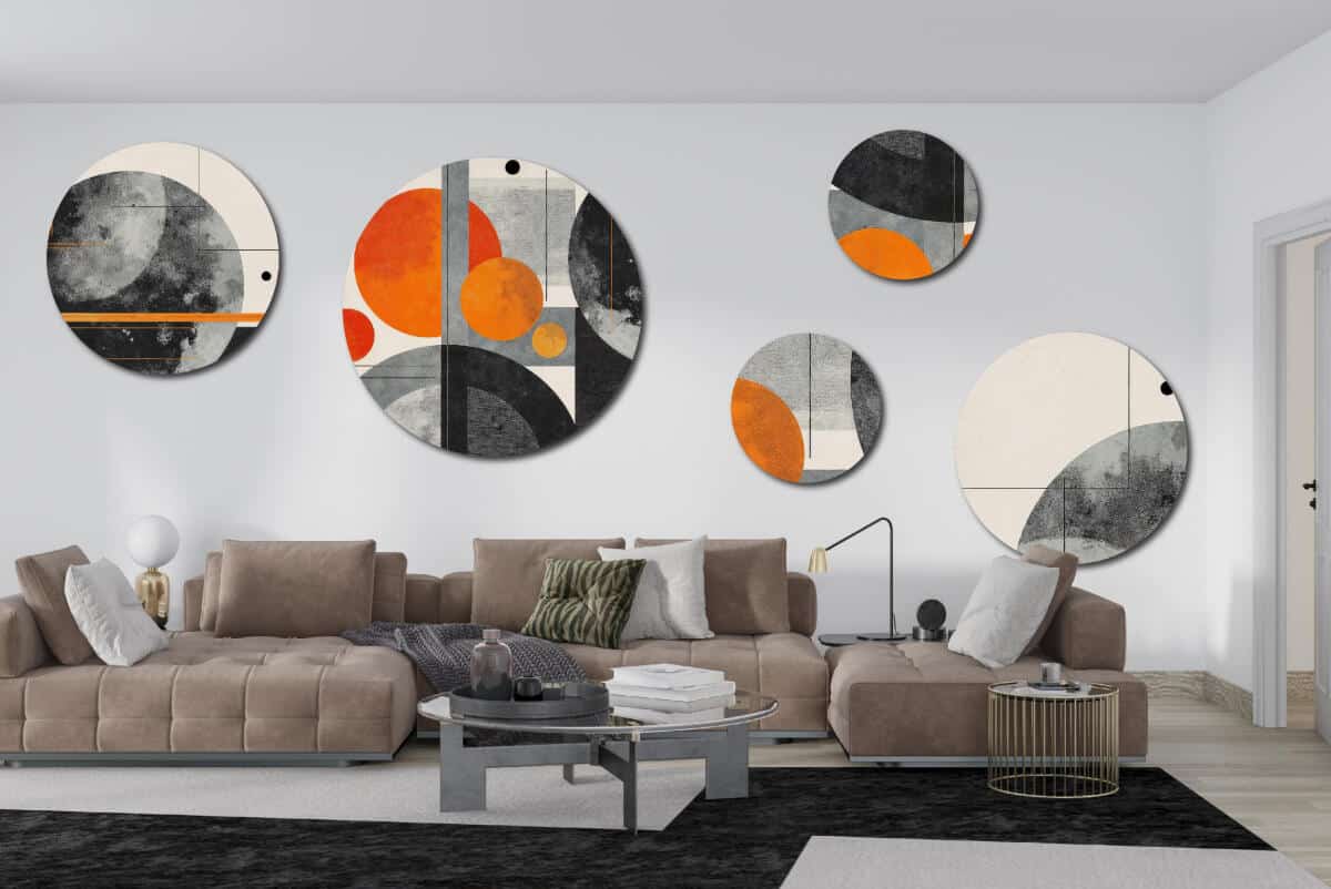 Zestaw 5 Obrazów na Ścianę – Kosmiczna Abstrakcja Planety | Minimalistyczna dekoracja Loft | Grafika ścienna 42201 - zdjęcie 2