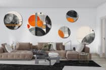 Zestaw 5 Obrazów na Ścianę – Kosmiczna Abstrakcja Planety | Minimalistyczna dekoracja Loft | Grafika ścienna 42201 - miniaturka 2