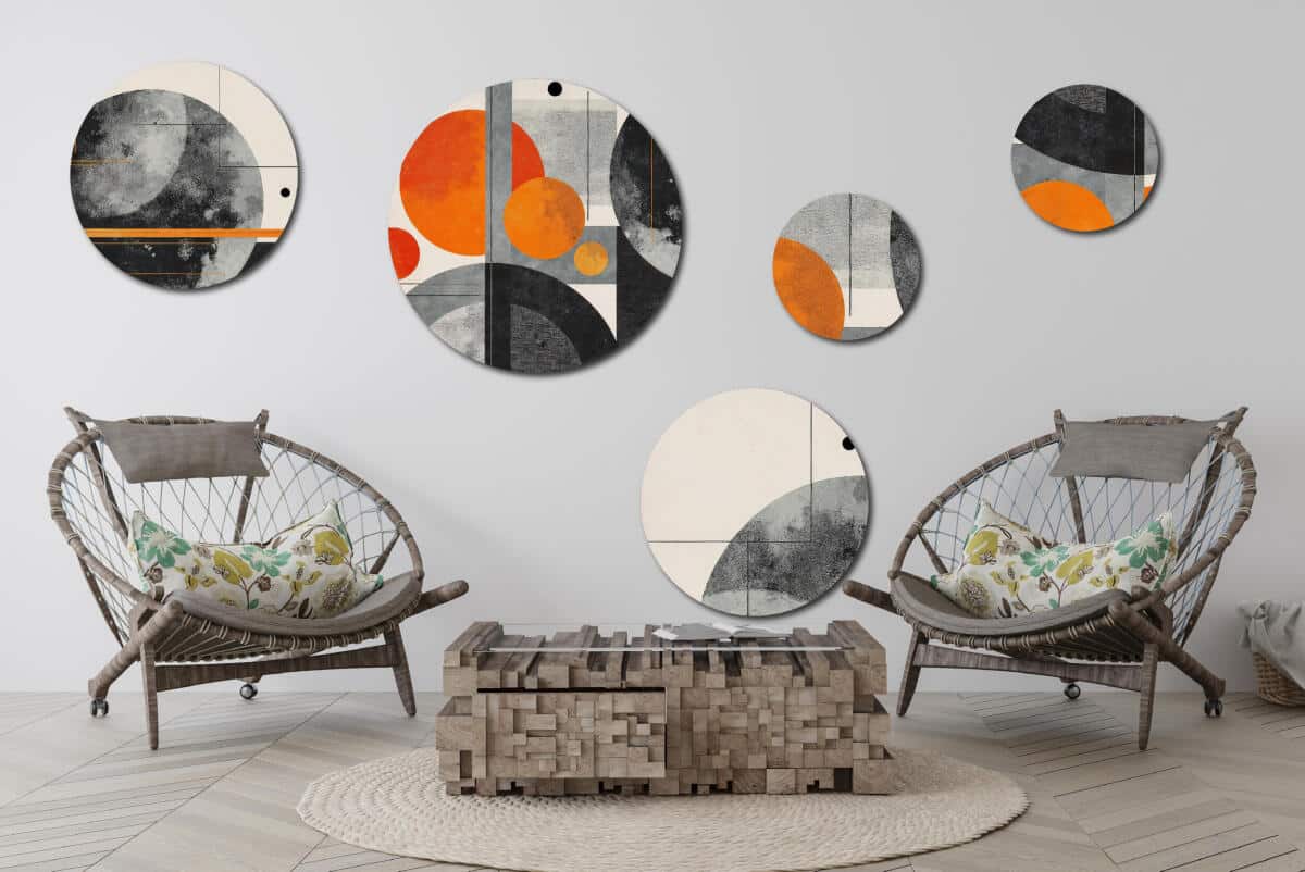 Zestaw 5 Obrazów na Ścianę – Kosmiczna Abstrakcja Planety | Minimalistyczna dekoracja Loft | Grafika ścienna 42201 - zdjęcie 5