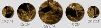 Abstrakcyjny Zestaw Ścienny Płynne Złoto | Eleganckie Obrazy Okrągłe Loft | Ozdoba w Stylu Glamour i Modern 42197 - miniaturka 3