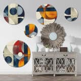 Nowoczesny Zestaw 5 Obrazów Okrągłych – Abstrakcja Geometryczna | Kolorowa ozdoba na ścianę do salonu loft | Dekoracja premium 42200 - miniaturka 6