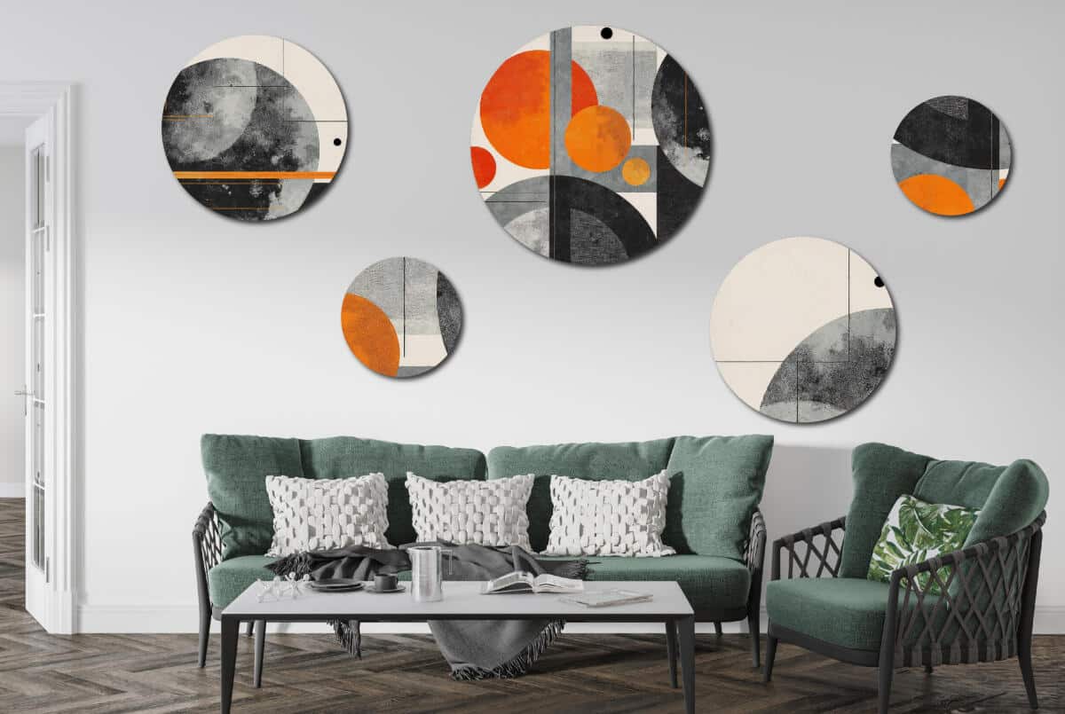 Zestaw 5 Obrazów na Ścianę – Kosmiczna Abstrakcja Planety | Minimalistyczna dekoracja Loft | Grafika ścienna 42201 - zdjęcie 6