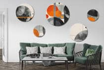 Zestaw 5 Obrazów na Ścianę – Kosmiczna Abstrakcja Planety | Minimalistyczna dekoracja Loft | Grafika ścienna 42201 - miniaturka 6