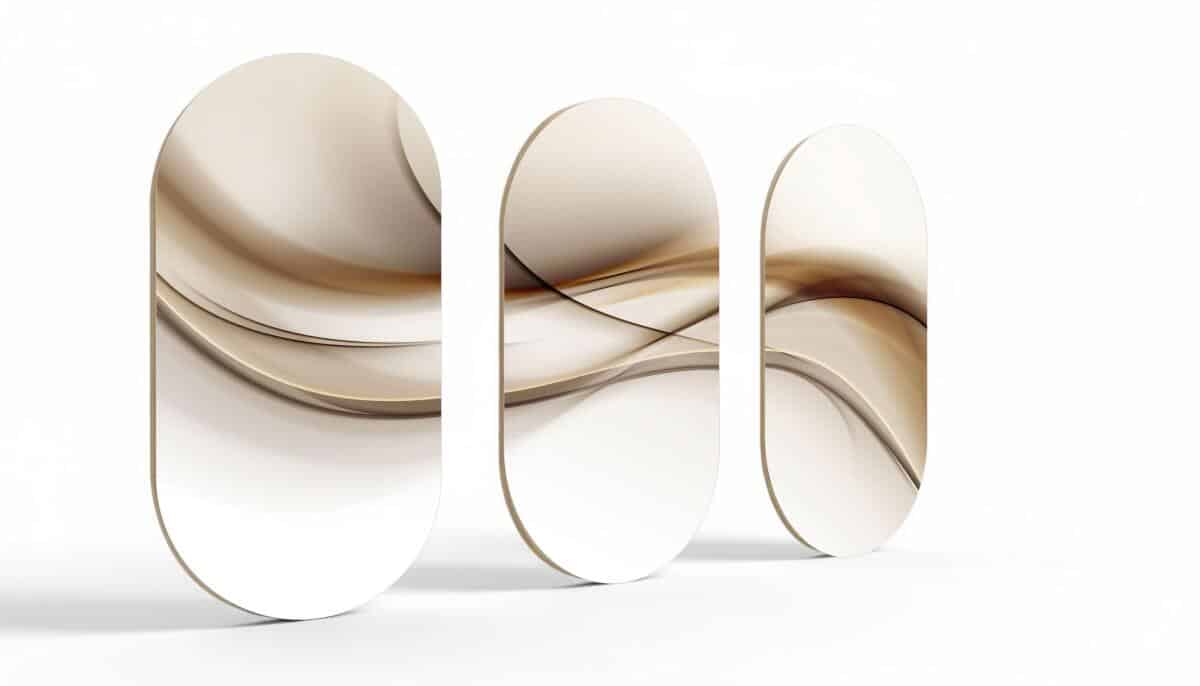 Elegancki Tryptyk- Abstrakcja w Odcieniach Beżu | Obrazy Elipsa, łuk 82399 - zdjęcie 6