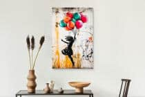 Obraz na płótnie– Dziewczynka z Balonikami | Nowoczesna Grafika Street Art 95000 - miniaturka 6