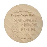Drewniany magnes podziękowanie dla gości podziękowania Komunia Święta Chrzest 10 sztuk, P03 - miniaturka 3