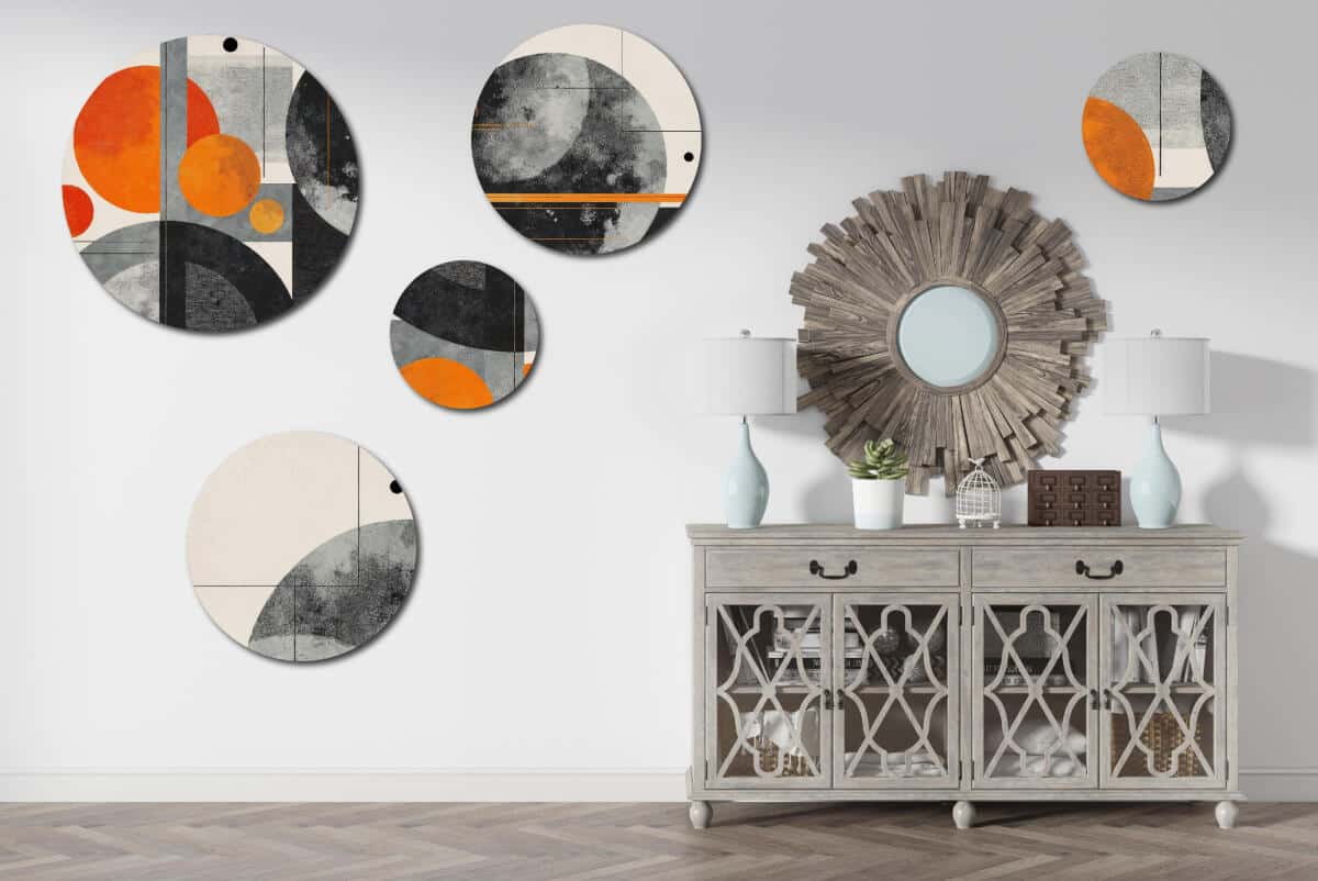 Zestaw 5 Obrazów na Ścianę – Kosmiczna Abstrakcja Planety | Minimalistyczna dekoracja Loft | Grafika ścienna 42201 - zdjęcie 3