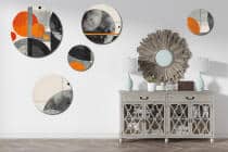 Zestaw 5 Obrazów na Ścianę – Kosmiczna Abstrakcja Planety | Minimalistyczna dekoracja Loft | Grafika ścienna 42201 - miniaturka 3