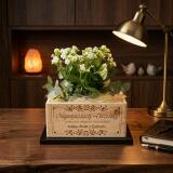 Skrzynka drewniana na kwiaty, Chrzest, Komunia, podziękowanie dla Chrzestnej  02 - miniaturka 4