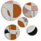 Nowoczesne Obrazy Okrągłe -Kolorowa Geometria | Skandynawska dekoracja na ścianę | Komplet do biura i domu 42198 - miniaturka 1