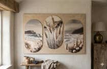 Nowoczesne obrazy elipsy-  Nadmorski Krajobraz | Dekoracja ścienna w stylu skandynawskim 82396 - miniaturka 3