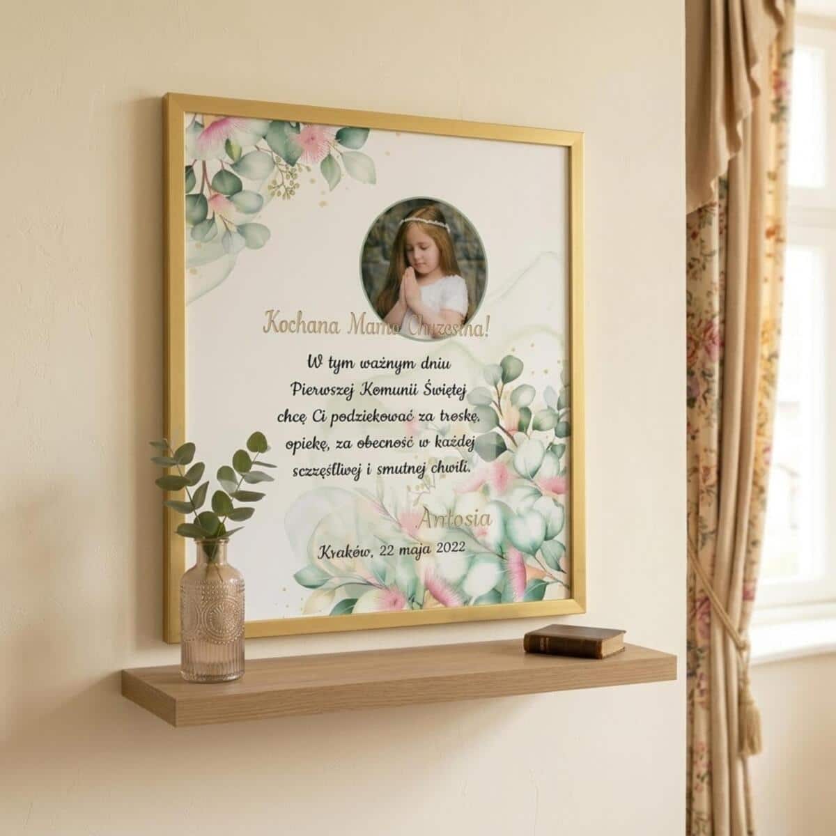 Plakat w ramie Komunia Święta podziękowanie dla chrzestnej, chrzestnego 20514 - zdjęcie 3