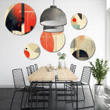 Zestaw obrazów na ścianę - Czerwień i Czerń | Abstrakcja geometryczna Loft | Nowoczesna galeria ścienna 42199 - miniaturka 3