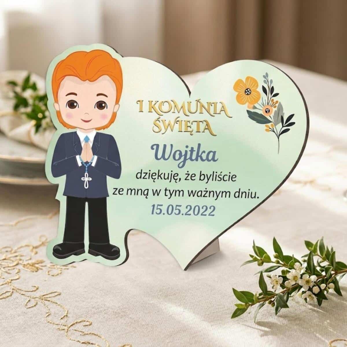 Podziękowanie dla gości Pierwsza Komunia Święta magnes serce na lodówkę 66638 - zdjęcie 6