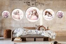 Pastelowe Dekoracje Ścienne - Wróżki i Kwiaty | Styl Boho do pokoju małej damy | Zestaw kolorowych obrazków 42192 - miniaturka 8