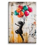 Obraz na płótnie– Dziewczynka z Balonikami | Nowoczesna Grafika Street Art 95000 - miniaturka 2