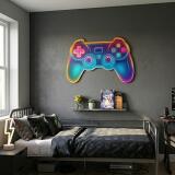 Dekoracja do pokoju chłopca, nastolatka - Neonowy Pad, Kontroler | Obraz gamingowy na ścianę HDF66755 - miniaturka 4