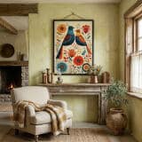 Nowoczesny Obraz z motywem ptaków – Folk Art | Nowoczesny folklor i etno design 82434 - miniaturka 2