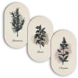 Retro Ilustracje Ziół - Obrazy Owalne, Elipsy | Dekoracja ścienna do kuchni, jadalni 51100 - miniaturka 1