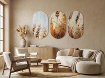 Tryptyk do salonu- Złote Kłosy Zboża | Obrazy w stylu rustykalnym, boho 42242 - miniaturka 5