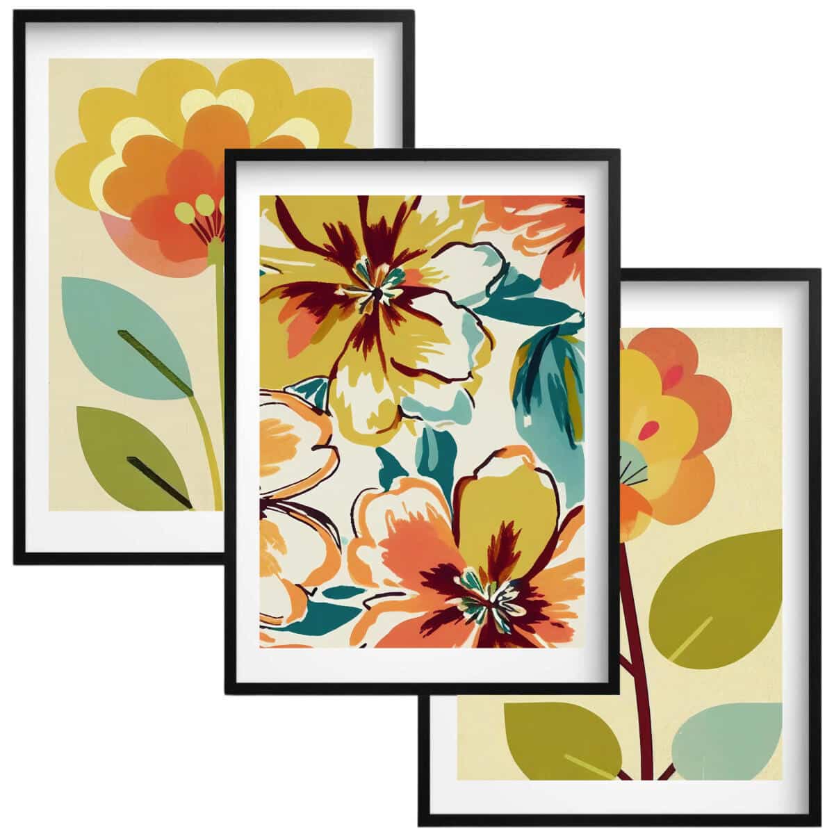 Kolorowe Plakaty Roślinne | Modna dekoracja do salonu w stylu Retro, Vintage 42249