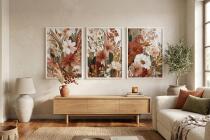 Tryptyk Kwiatowy Boho – Zestaw 3 Plakatów w Kolorach Ziemi 51150 - miniaturka 2
