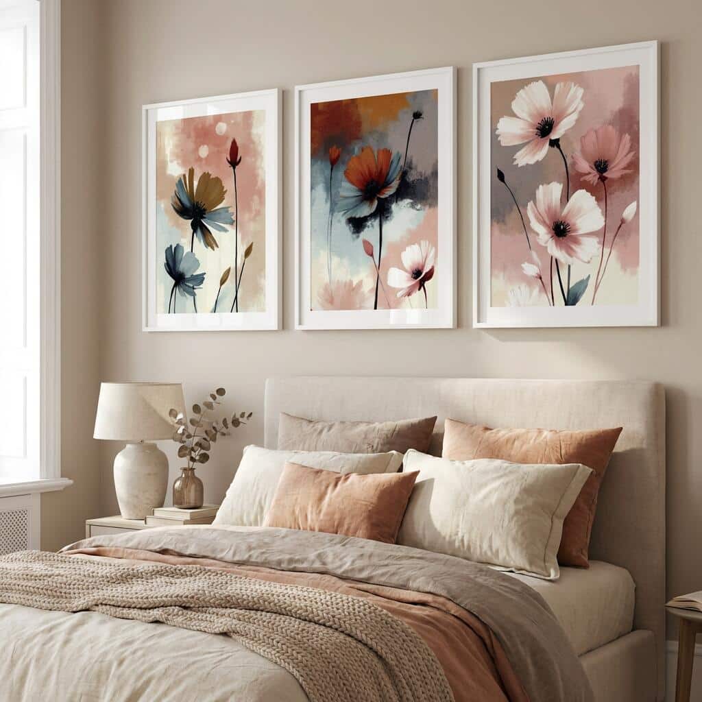 Pastelowe Plakaty Kwiaty Akwarela | Dekoracja ścienna do sypialni 42247 - zdjęcie 6