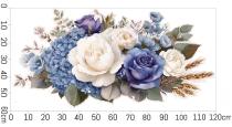 Naklejka na ścianę- Bukiet Kwiatów- Hortensje i Róże w stylu boho T82467 - miniaturka 6