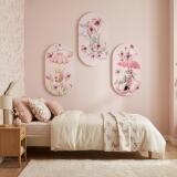 Różowe Obrazy dla dziewczynki | Bajkowa, dziecięca dekoracja na ścianę- Króliczki i Kwiaty 42220 - miniaturka 3