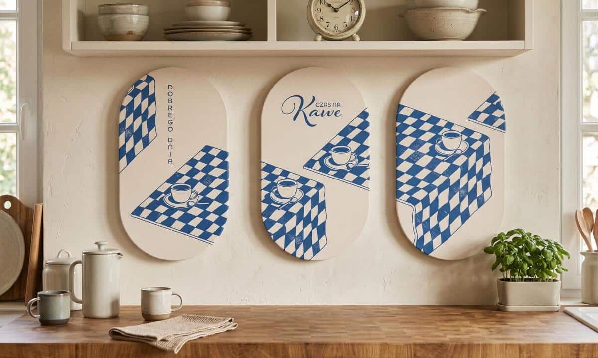 Ozdobny Tryptyk Kuchenny- Czas na Kawę | Dekoracja w stylu Retro do jadalni 51102 - zdjęcie 3