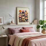 Plakat- Kolorowe Kwiaty | Obraz na ścianę w stylu Folk Art, sztuka ludowa 51151 - miniaturka 2