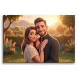 Romantyczny Obraz ze zdjęcia w stylu kreskówki- Personalizowany prezent na 5 Rocznicę Ślubu 82459-5 - miniaturka 3