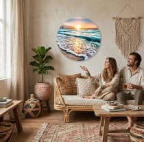 Obraz Koło na ścianę- Morze, Plaża, Zachód Słońca | Nadmorski Krajobraz 82417 - miniaturka 6