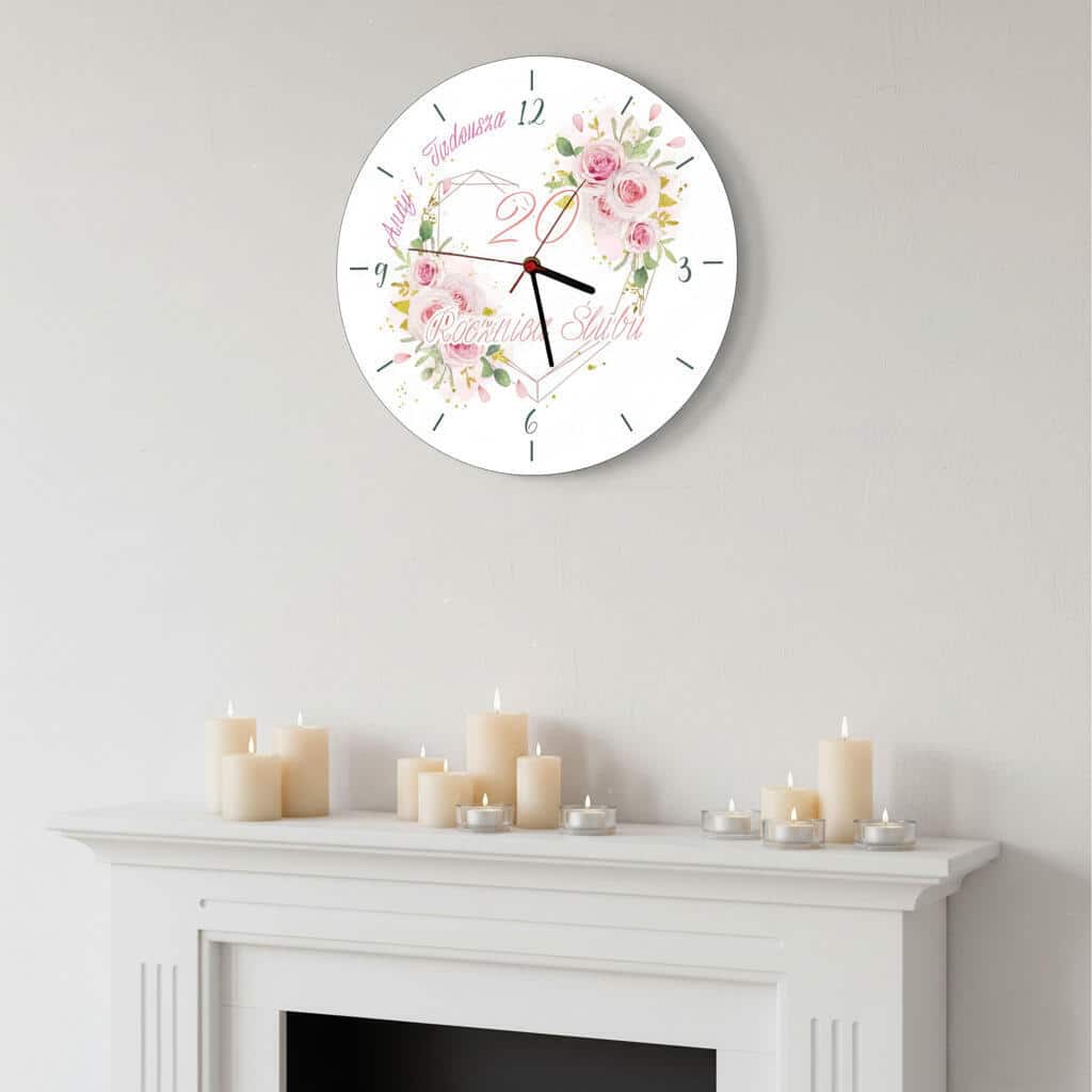 Personalizowany Zegar na ścianę – Prezent dla Małżeństwa na Jubileusz 82387 - zdjęcie 5