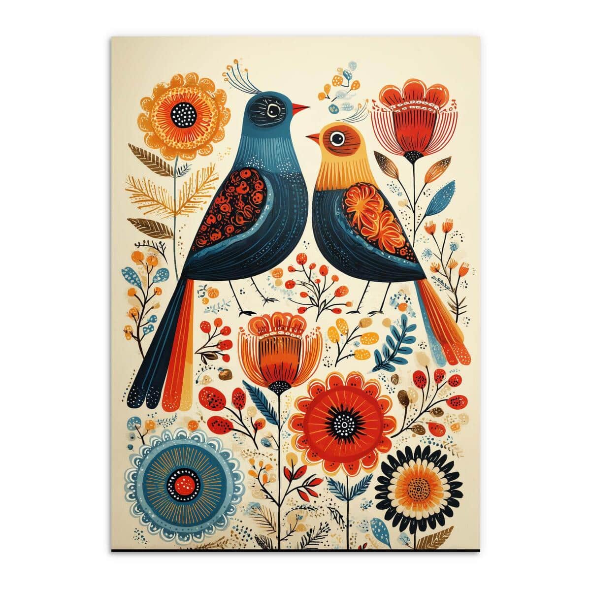 Nowoczesny Obraz z motywem ptaków – Folk Art | Nowoczesny folklor i etno design 82434 - zdjęcie 7