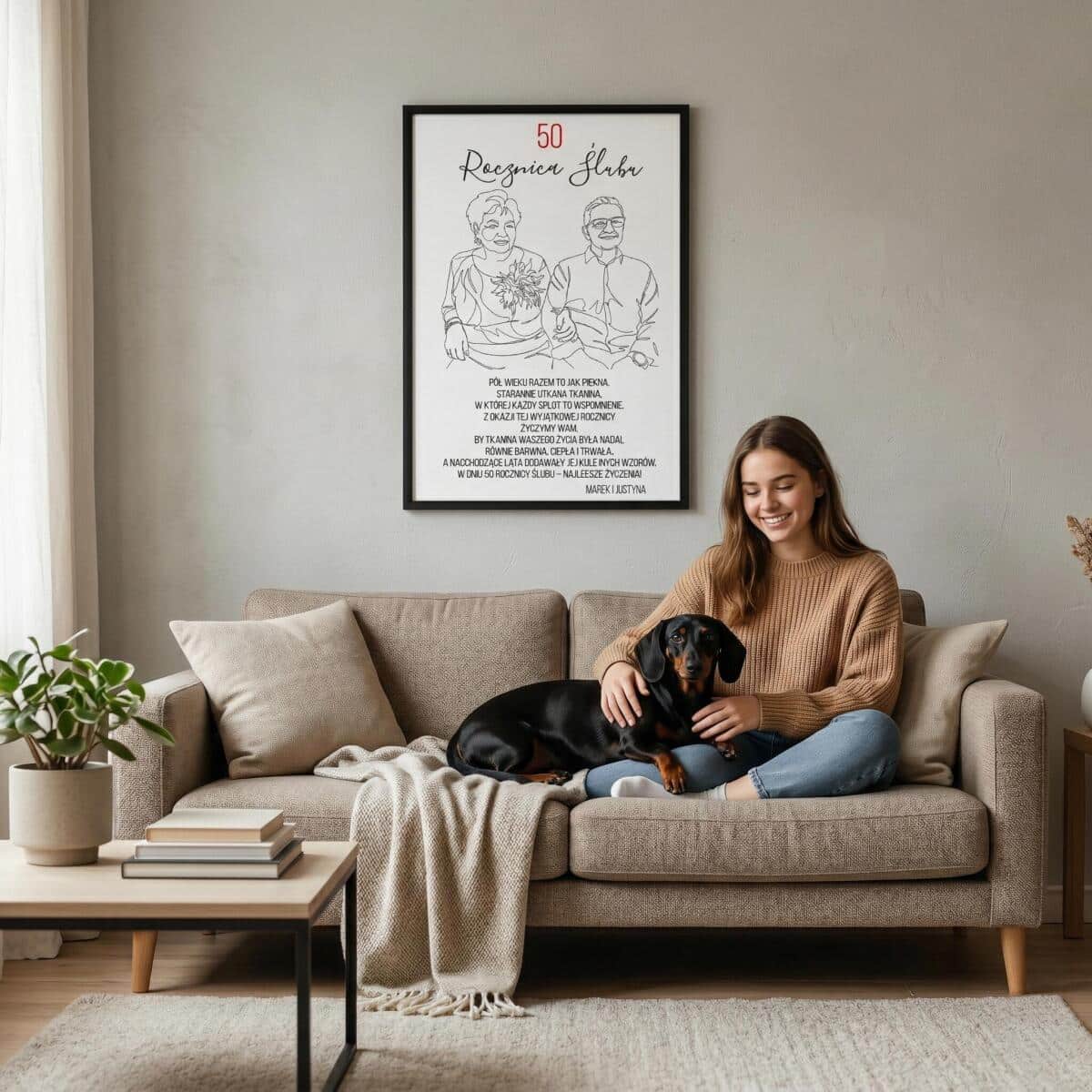 Prezent na Złote Gody - Portret Pary ze zdjęcia | Pamiątka na 50 Rocznicę Ślubu, Jubielusz 82464 - zdjęcie 5