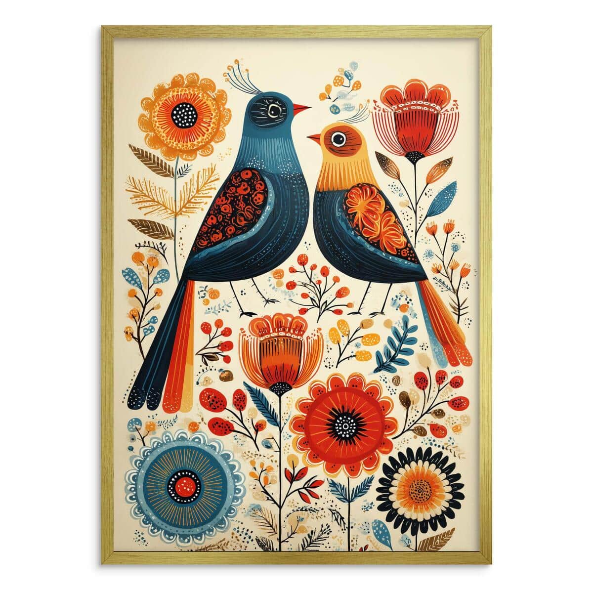 Nowoczesny Obraz z motywem ptaków – Folk Art | Nowoczesny folklor i etno design 82434 - zdjęcie 5