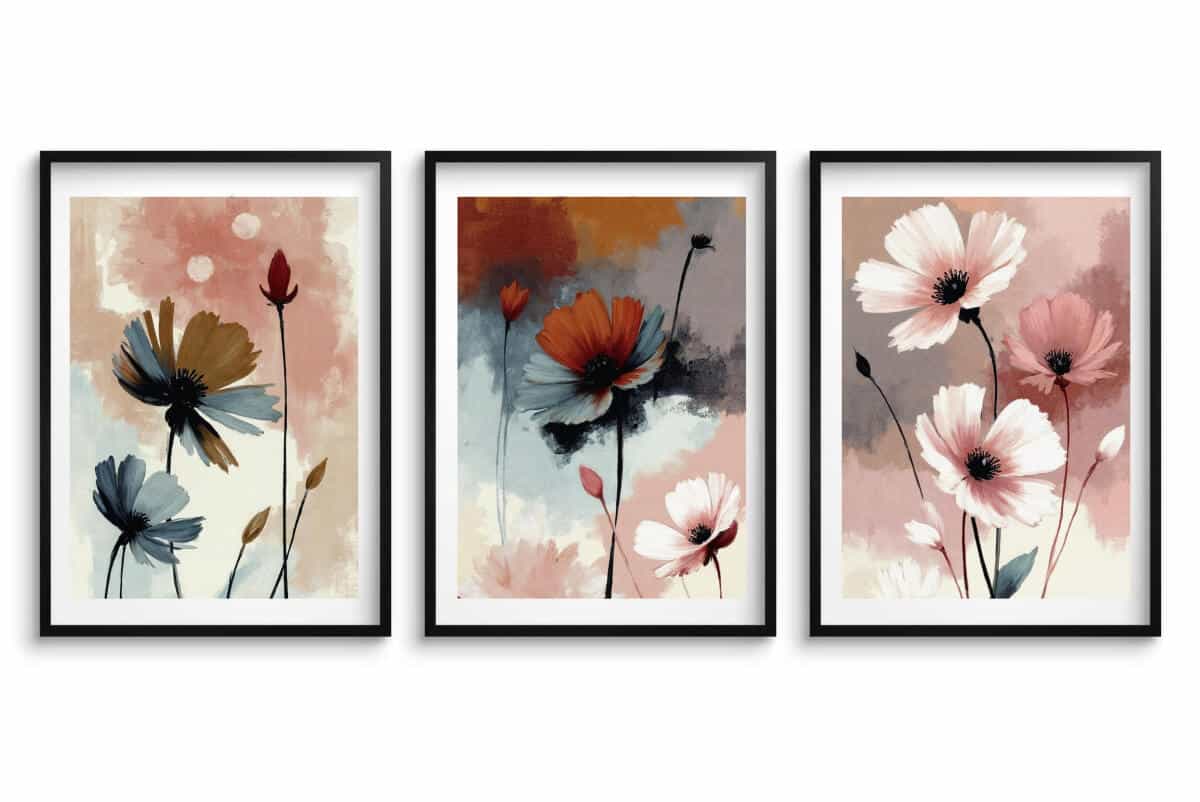 Pastelowe Plakaty Kwiaty Akwarela | Dekoracja ścienna do sypialni 42247 - zdjęcie 5
