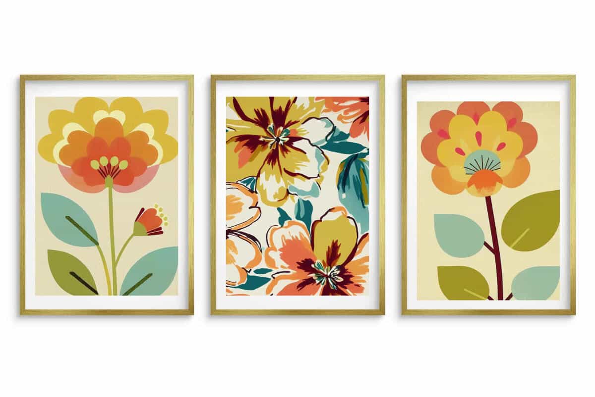 Kolorowe Plakaty Roślinne | Modna dekoracja do salonu w stylu Retro, Vintage 42249 - zdjęcie 10
