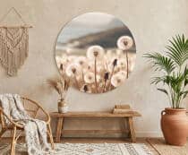 Okrągły Obraz Natura – Dmuchawce na Łące | Minimalistyczna Dekoracja do Salonu i Sypialni 82422 - miniaturka 3