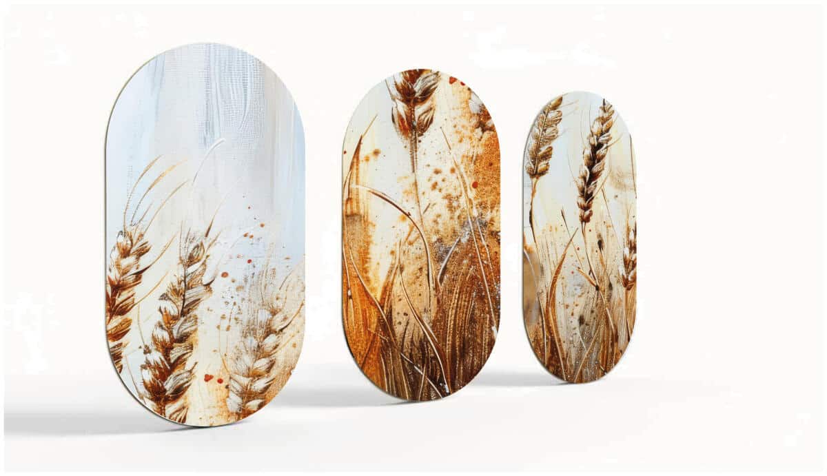 Tryptyk do salonu- Złote Kłosy Zboża | Obrazy w stylu rustykalnym, boho 42242 - zdjęcie 8