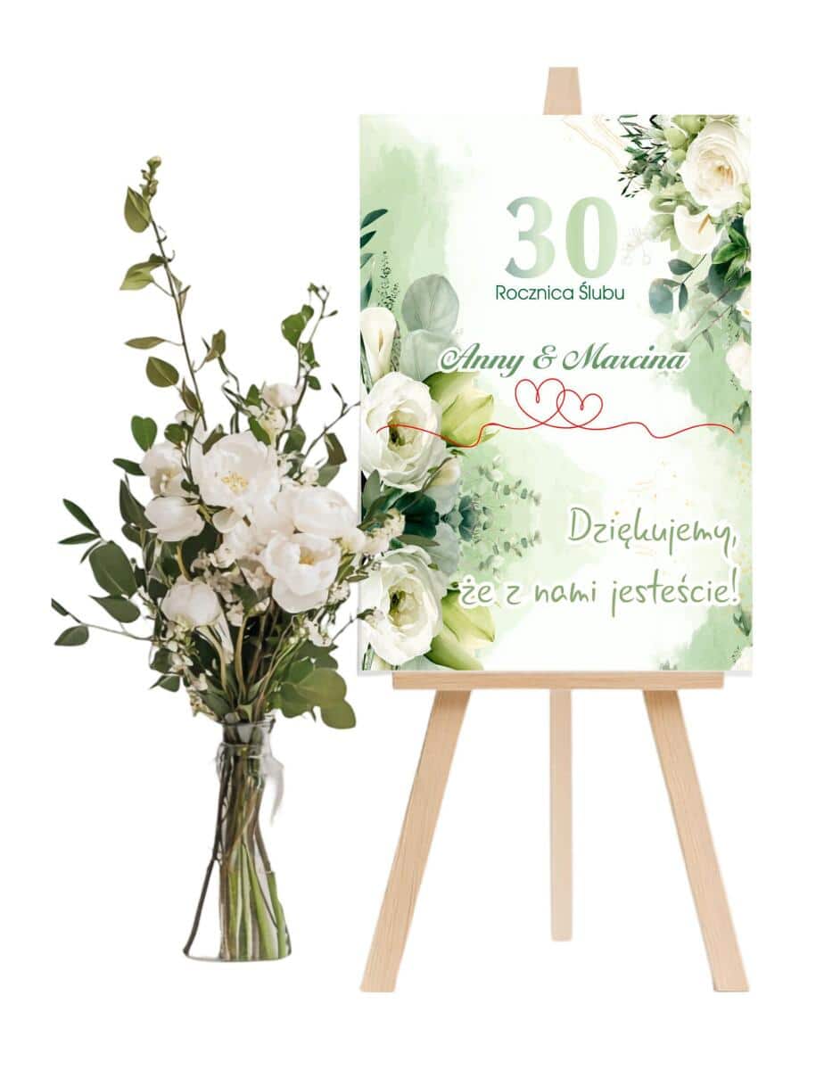 Plakat Powitalny, Tablica na Rocznicę Ślubu | Dekoracja na Jubileusz Małżeństwa 82390 - zdjęcie 9
