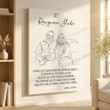 Prezent na 40 Rocznicę Ślubu, Jubileusz – Personalizowany Obraz Line Art | Rubinowe Gody 82462-40 - miniaturka 6