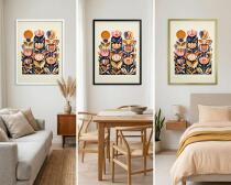 Plakat- Kolorowe Kwiaty | Obraz na ścianę w stylu Folk Art, sztuka ludowa 51151 - miniaturka 5