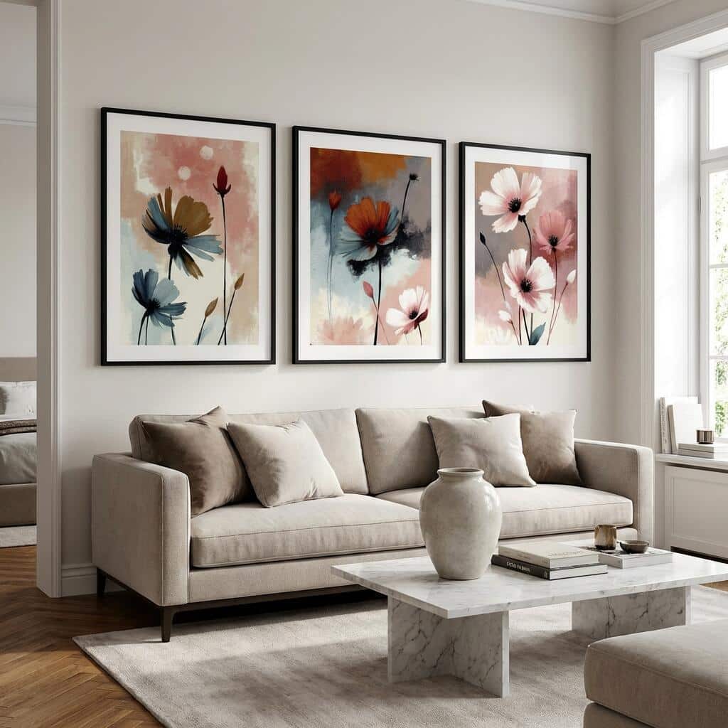 Pastelowe Plakaty Kwiaty Akwarela | Dekoracja ścienna do sypialni 42247 - zdjęcie 10